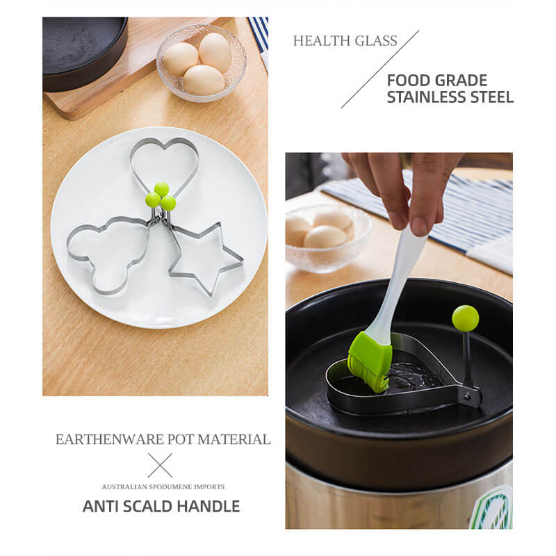 🍳 Stainless Steel Egg Rings and Pancake Molds 5 Shapes