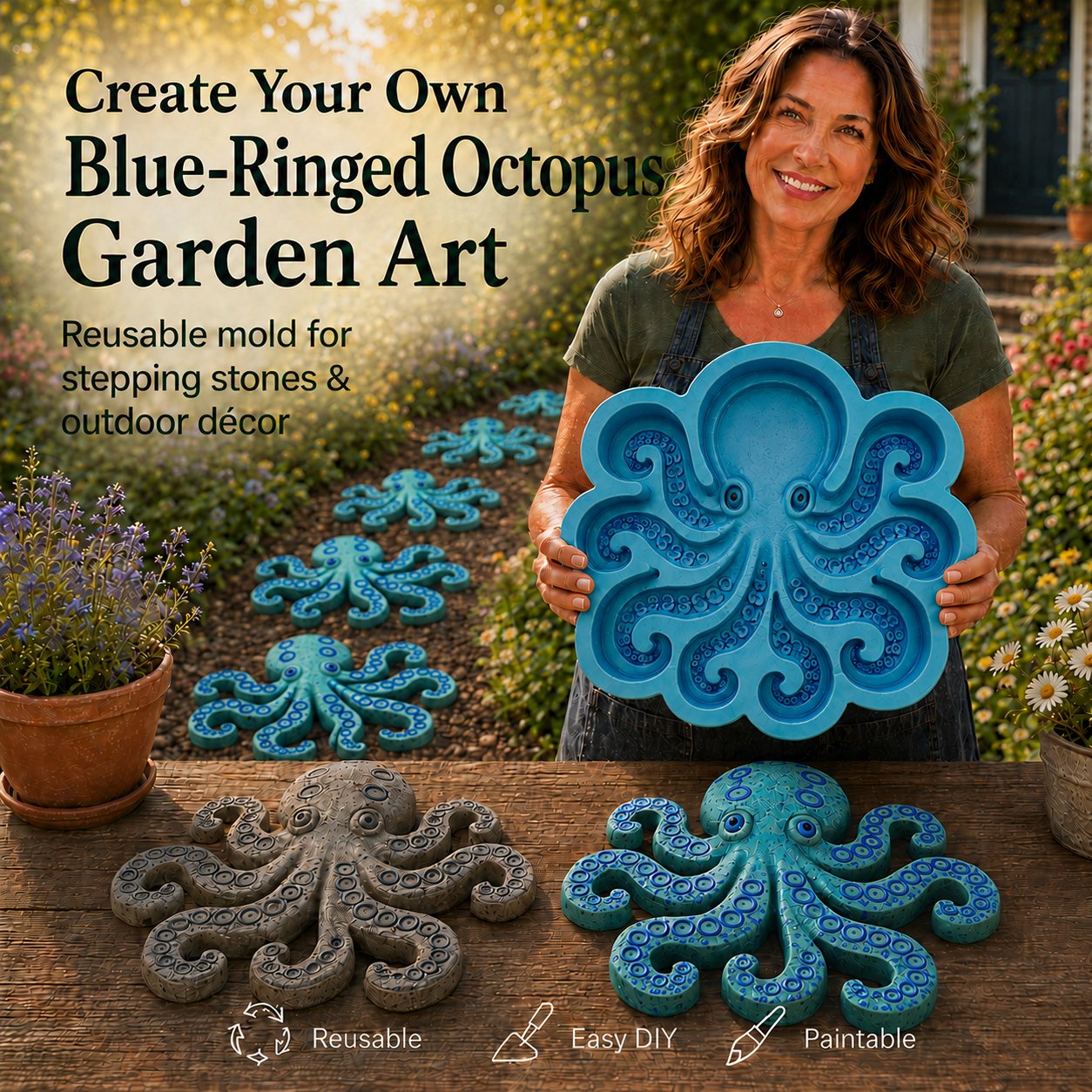💥 LAST DAY 49% OFF - 🌊 Reusable Ocean Theme Garden Art Mold – Make Your Garden Truly One of a Kind