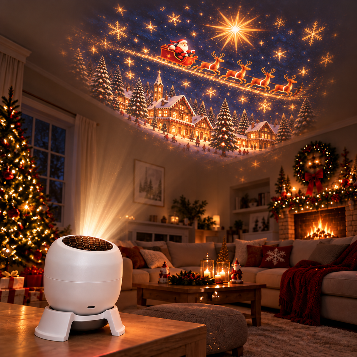 🎄 Magical Christmas Projection Night Light – Transform Any Room Into A Holiday Wonderland