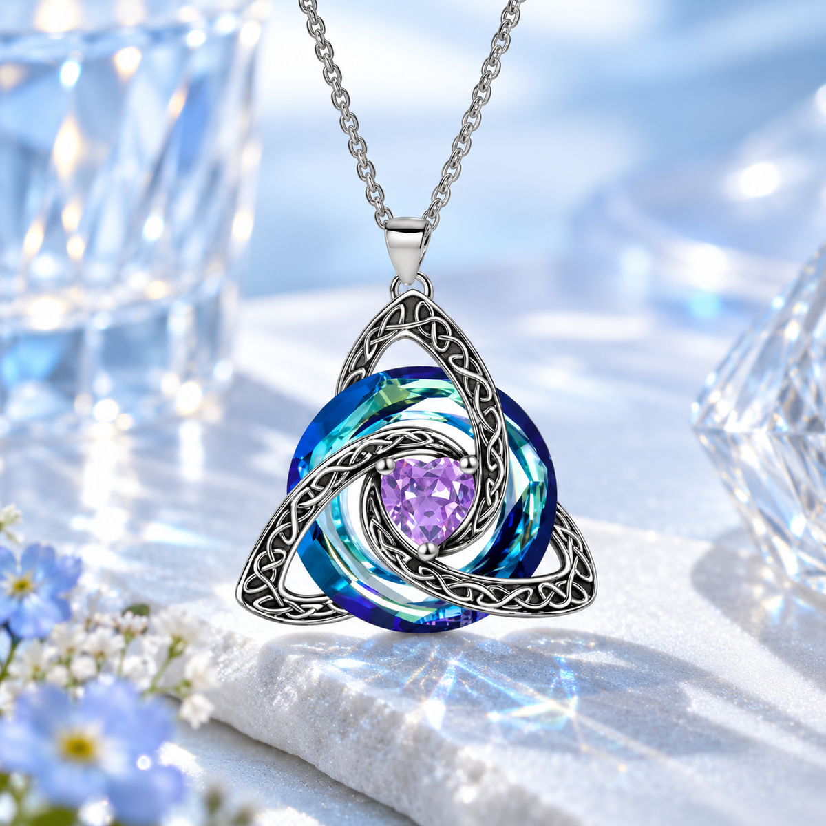 12-Month Birthstone Celtic Knot Necklace 💖
