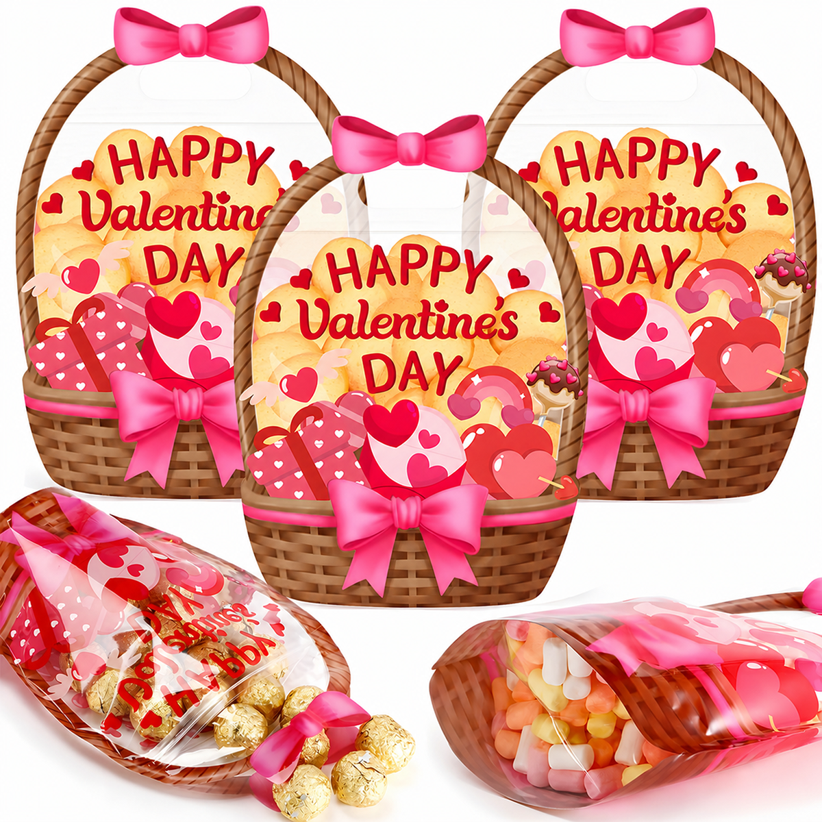 🎃 Halloween Party Favor Bags – Transparent Treat Bags in Fun Halloween Designs