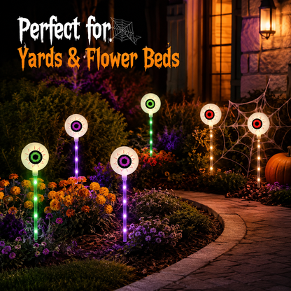🎃Solar-Powered Halloween Eyeball Yard Lights – 6-Piece Glowing Stake Set 🎃