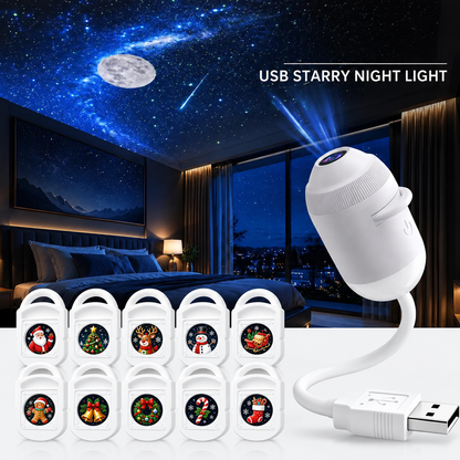 USB Star Sky Projector Lamp, Mini Galaxy Bedroom Night Light ✨
