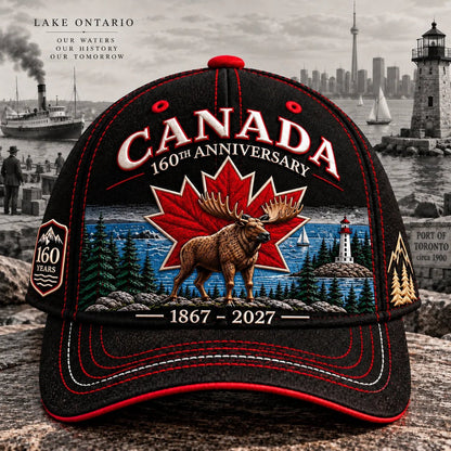 🍁 Canada 160th Anniversary 1867–2027 – Premium Embroidered Heritage Cap100% Cotton • Detailed Embroidery • Comfortable Fit