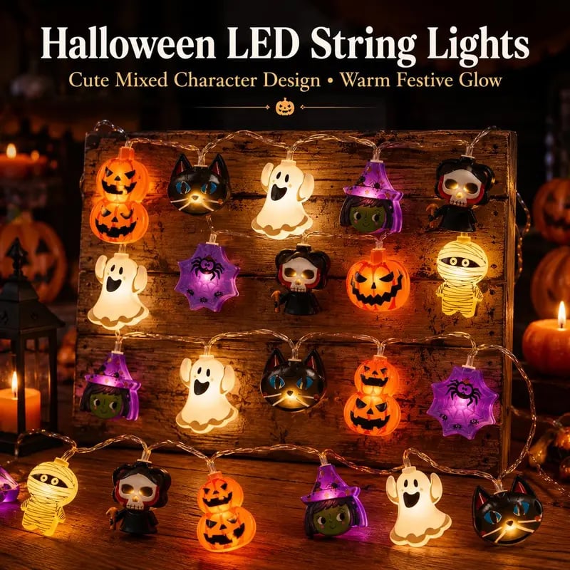 USB-Powered Pumpkin LED String Lights