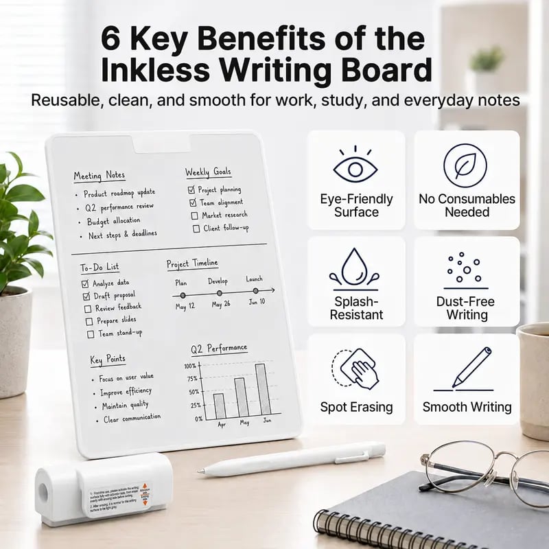 ✨ ✏️Reusable Magnetic Doodle Board | Ink-Free Paperless Writing Notepad