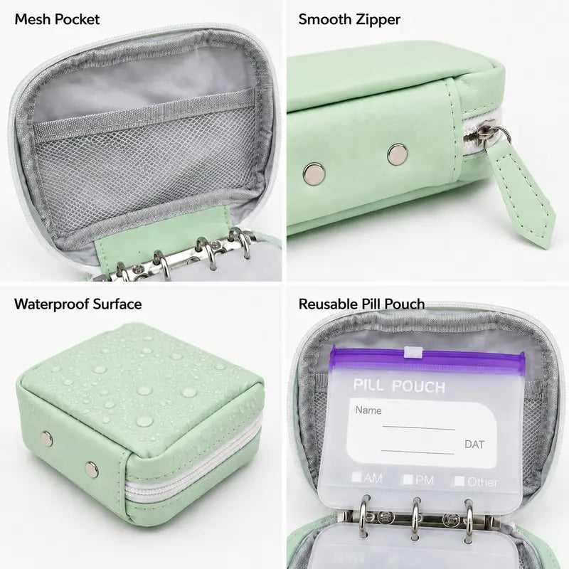 Waterproof Pill Pouch Set, 14pcs Bags Inside, A8 Waterproof Pill Organizer Set, 7 to 14 Days of Meds 🩹
