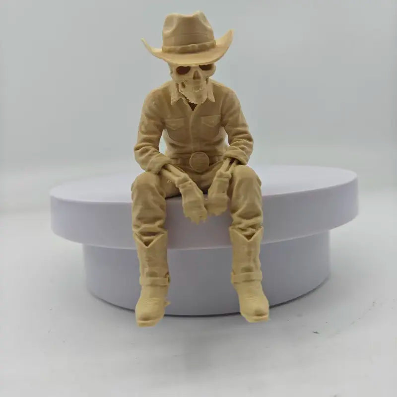 Western Cowboy Skull Pla Ornament, Skull Figurine