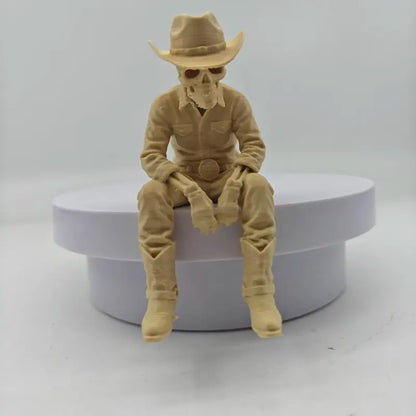 Western Cowboy Skull Pla Ornament, Skull Figurine