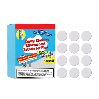 🎉🔥49% OFF ❤️Powerful Cleaning Effervescent Tablets for Pipe, Fast Dissolve Hair Grease Clogs, Deodorizing Antibacterial Pipe Cleaner for Sink Toilet Floor Drain