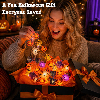🎃 Halloween LED Pumpkin String Lights – Create A Spooky Glow For Your Home