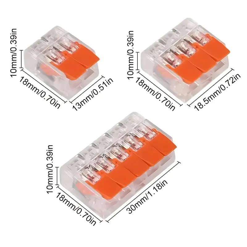 ⚡75 Pack Wire Quick Connectors | Reusable 2/3/5 Port Electrical Terminal Block Kit