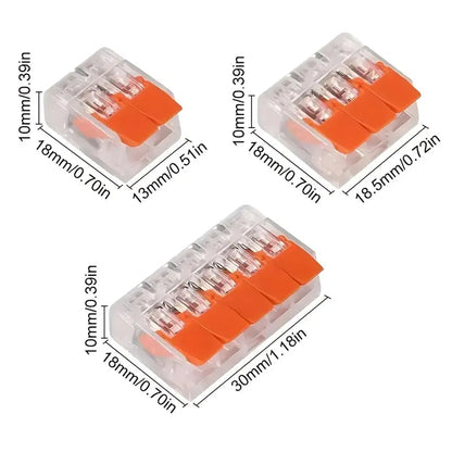 ⚡75 Pack Wire Quick Connectors | Reusable 2/3/5 Port Electrical Terminal Block Kit