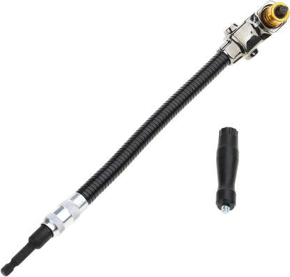 🔧 Flexible 90‑Degree Right‑Angle Drill Attachment with Long Flexible Shaft