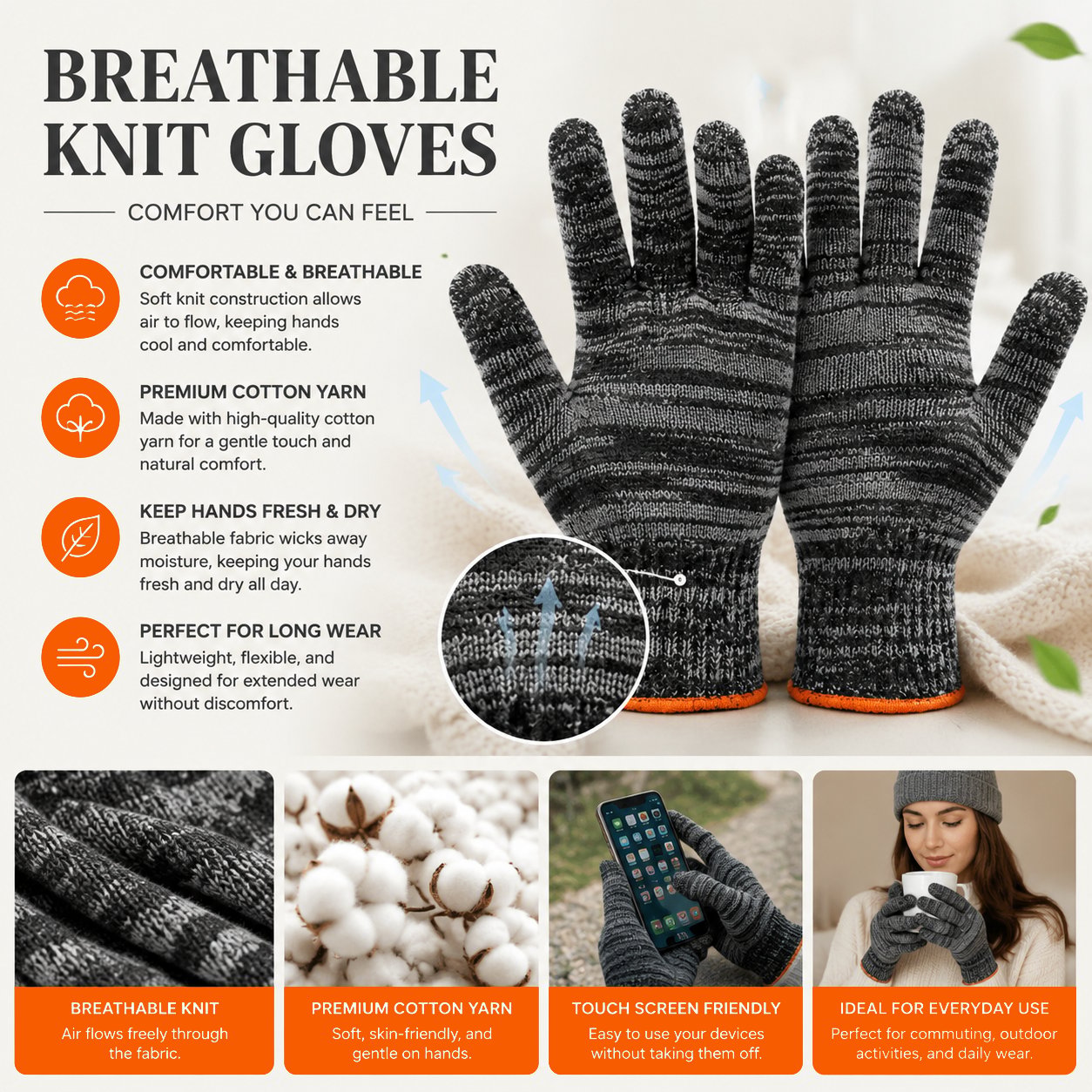 🧤Gardening Gloves for Men & Women– Breathable Stretch Work Gloves with Reinforced Grip | Multi-Purpose Yard, Workshop Protection Gloves