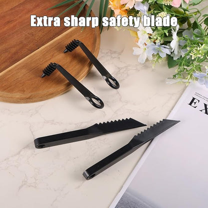 Fruit & Vegetable Carving Kit, Spiral Slicer + Serrated Knife for Party Fruit Platter Decor
