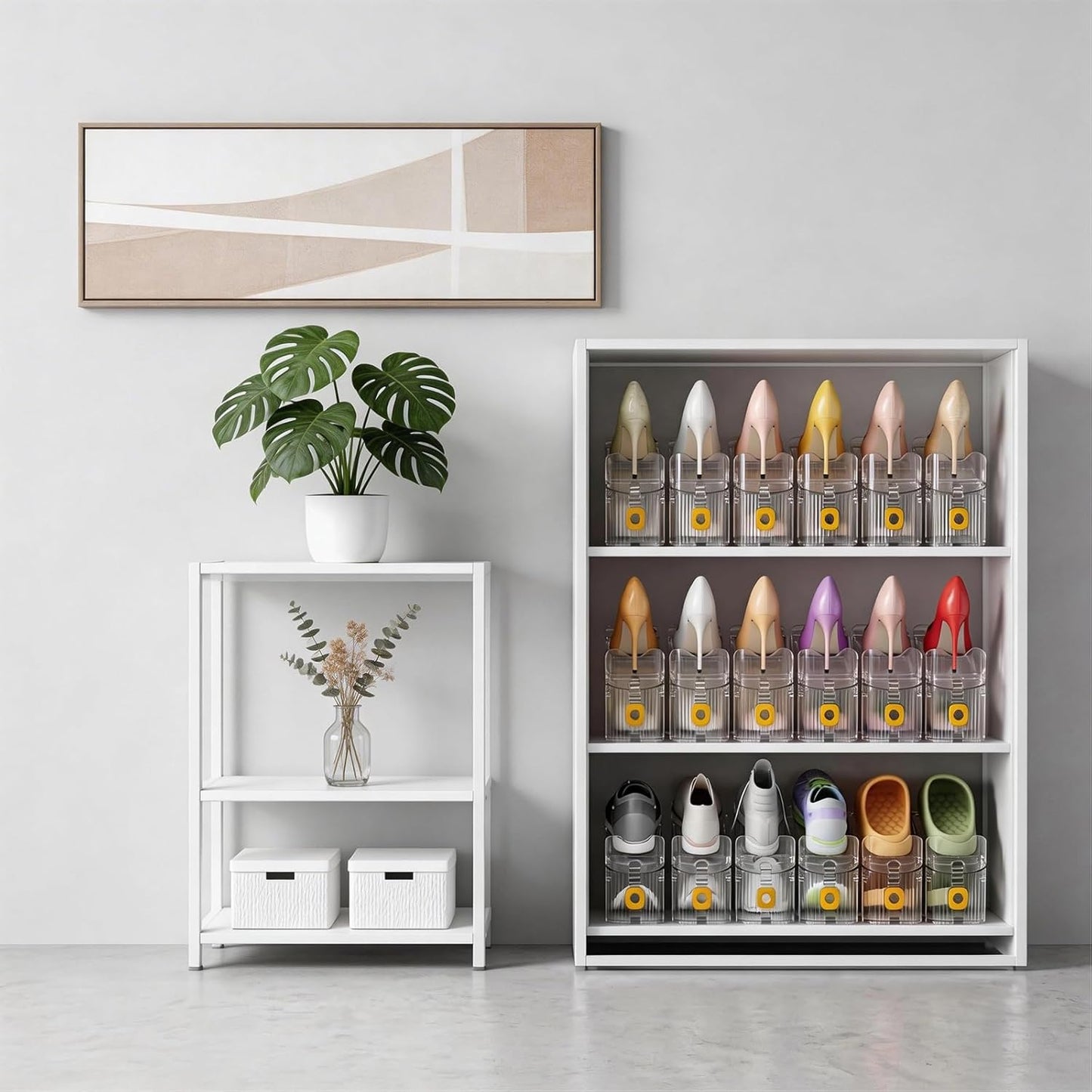 Shoe Organizer for Closet – Stackable Rack with Height Adjustment