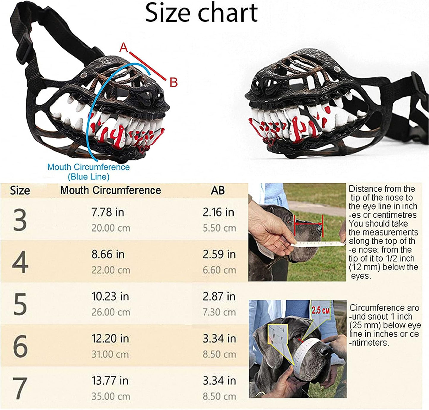 Scary Dog Muzzle Halloween Accessory - Lightweight Latex Animal Costume Mask with Lifelike Teeth