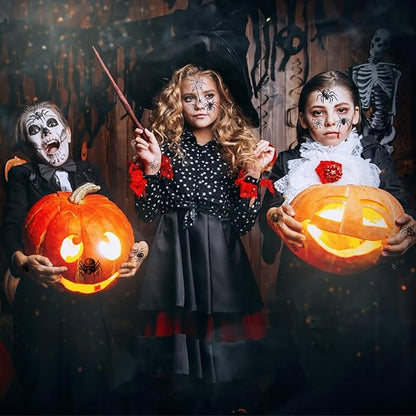 💀 Halloween Party Temporary Tattoos, Fun Face & Body Stickers for Kids & Adults🎃