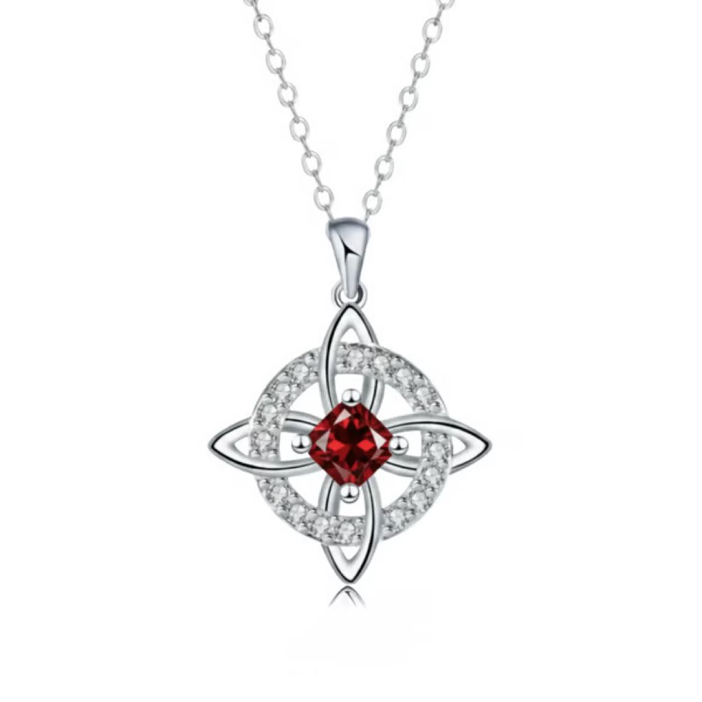 Personalized Witch’s Knot Birthstone Necklace