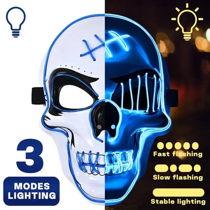 🎃Halloween Sale🎃Halloween Aesthetic LED Skull Mask - Plastic Cosplay Mask