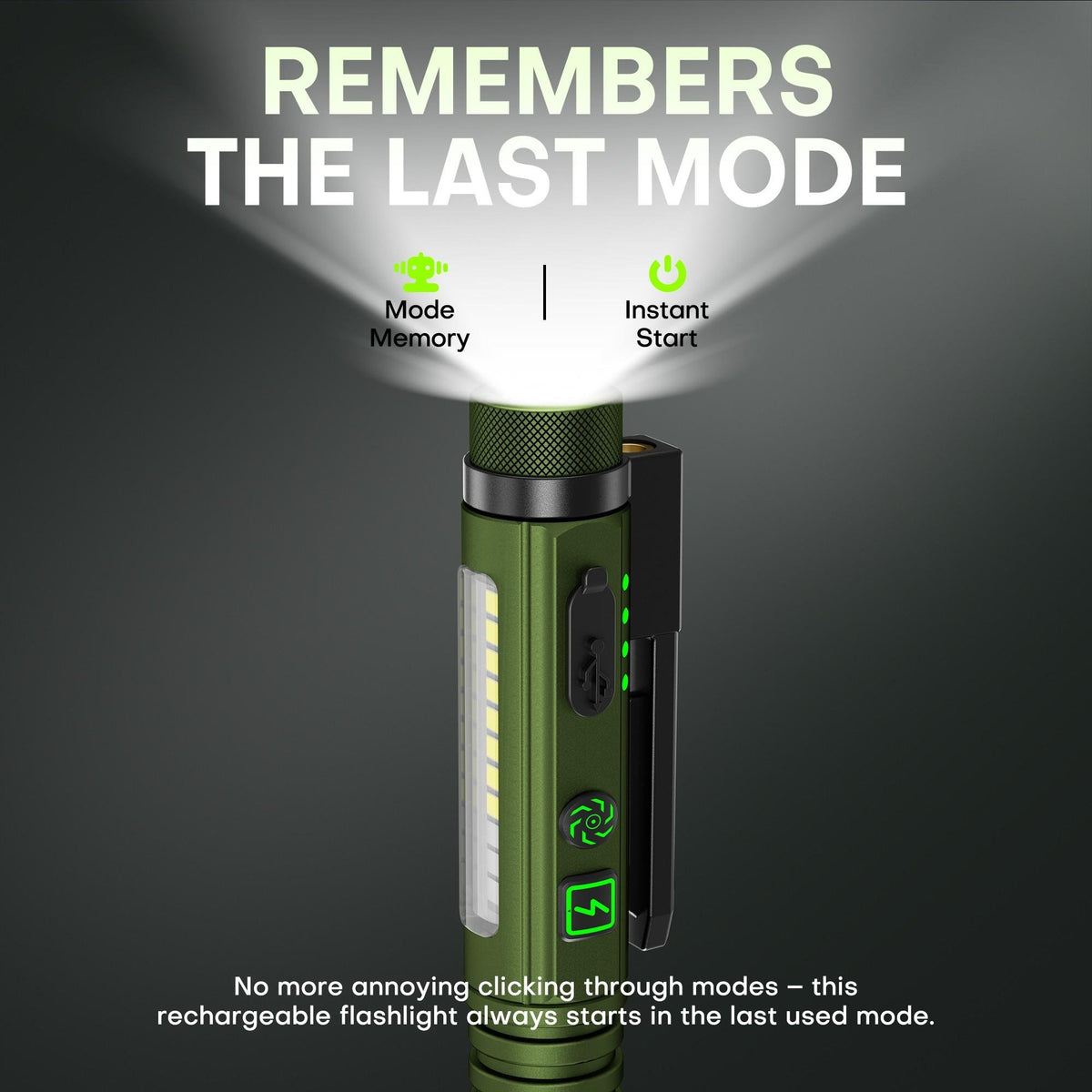 🚨 800LM Multifunctional Rechargeable EDC Flashlight