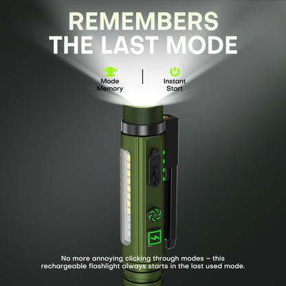 🚨 800LM Multifunctional Rechargeable EDC Flashlight