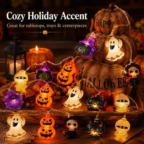 USB-Powered Pumpkin LED String Lights