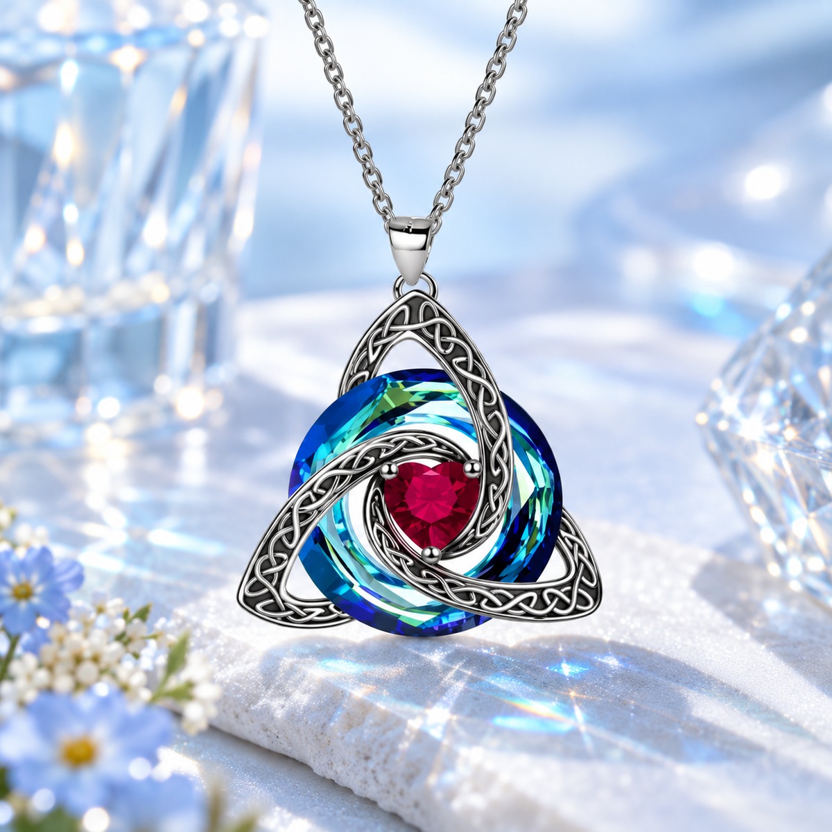 12-Month Birthstone Celtic Knot Necklace 💖