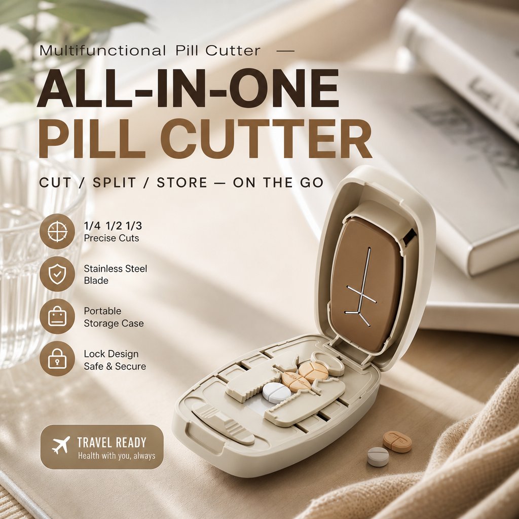 💊 Multifunctional Tablet Cutter & Splitter – Indispensable for Home Use ✨