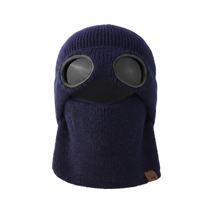 ❄️ Winter Ready · Ribbed Knit Balaclava Beanie with Goggle-Style Eye Panels 🥶