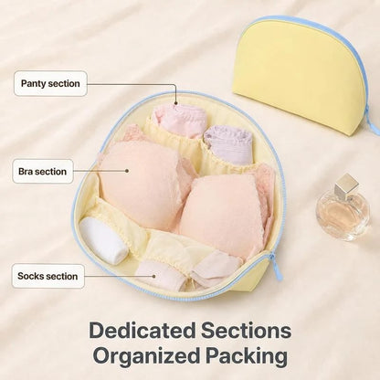 ✨ Waterproof Shell Storage Pouch – 3-in-1 Travel Organizer for Bra, Panties & Socks, Multi-Compartment & Portable for Trips
