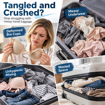 👝 Portable 3-in-1 Travel Underwear and Bra Organizer Bag