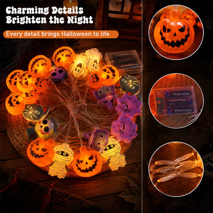 🎃 Halloween LED Pumpkin String Lights – Create A Spooky Glow For Your Home