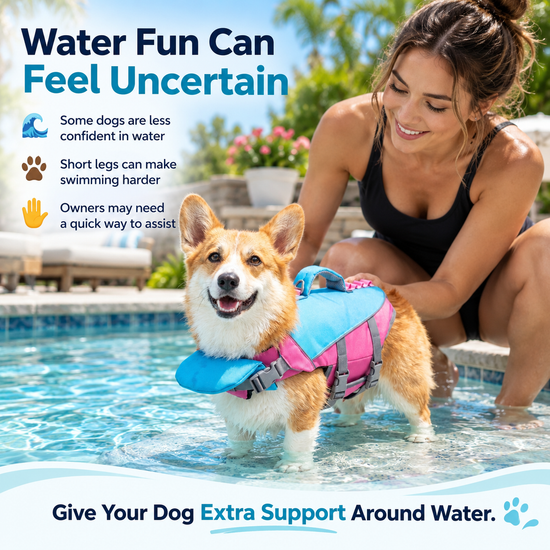 Dog Life Vest - Adjustable Flotation Support for Swimming & Boating