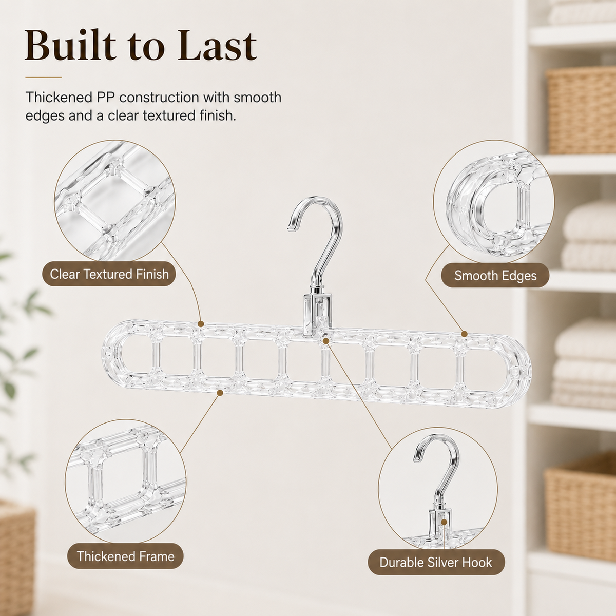 9-Hole Foldable Pants Hanger – Adjustable Anti-Slip Space-Saving Closet Organizer