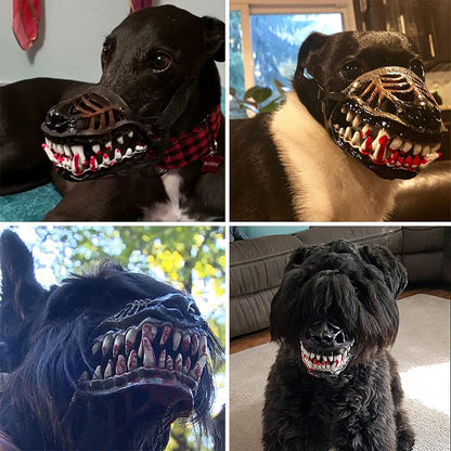 Scary Dog Muzzle Halloween Accessory - Lightweight Latex Animal Costume Mask with Lifelike Teeth