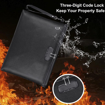 Fireproof Document Bag – Waterproof File Organizer for Cash, Passport, Legal Documents & Valuables