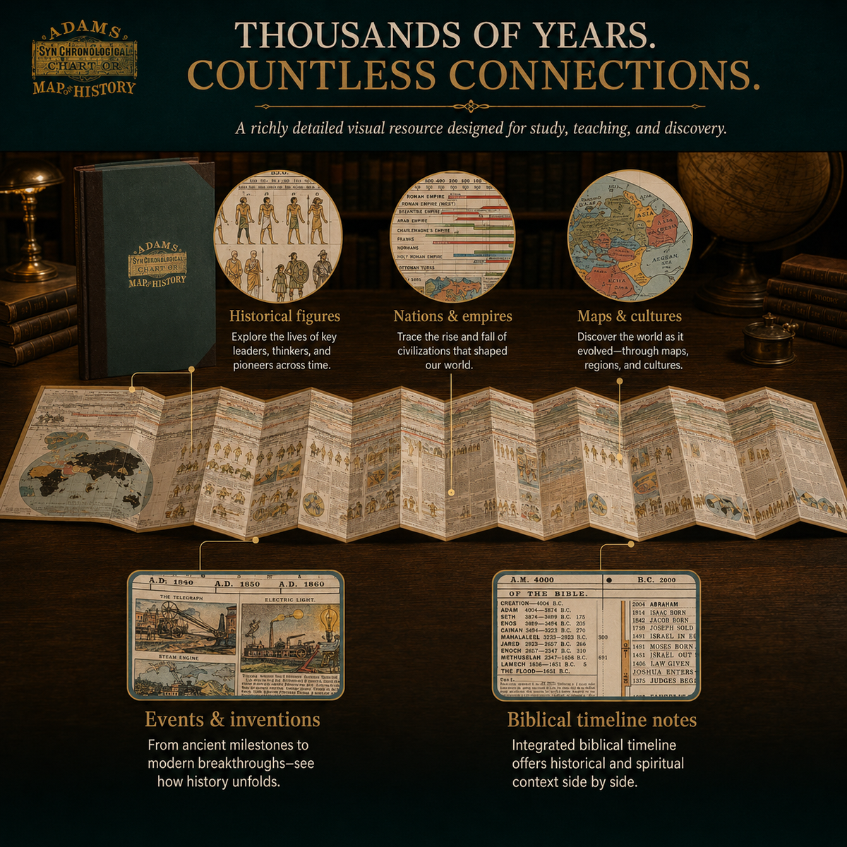 📜 LIMITED OFFER | 6,000-Year Biblical & World History Chart – 23-Foot Fold-Out Timeline for Study & Display