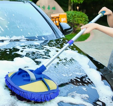 🎉⏳Time-Limited Special⏰Durable Aluminum Long Handle Telescopic Car Wash Mop – Soft Microfiber, Scratch-Free & Adjustable Length ✨