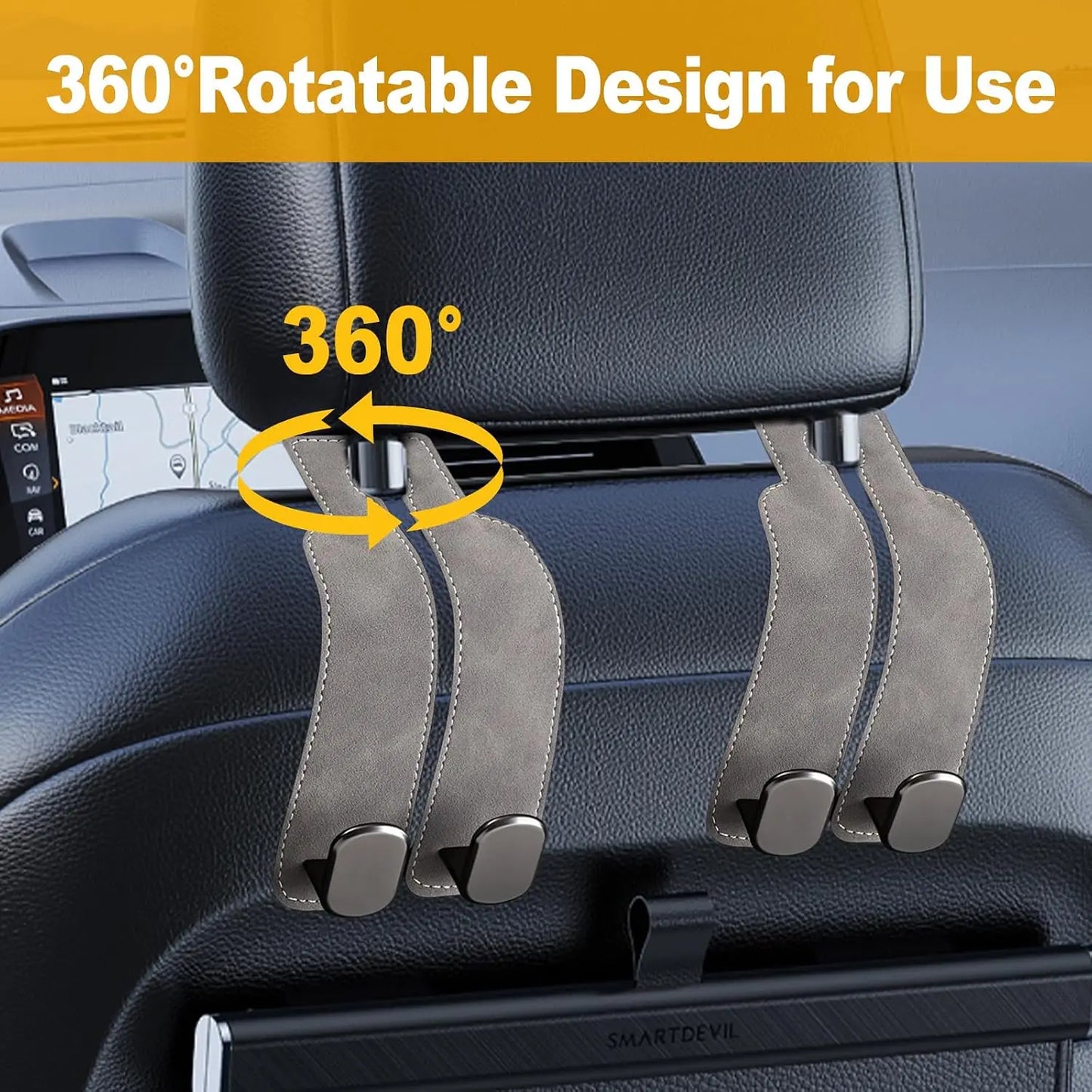 Car Seat Headrest Hooks, Heavy-Duty Purse & Grocery Bag Hangers ✅