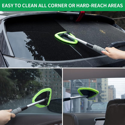 🔥Microfiber Windshield Cleaner with Extendable Handle