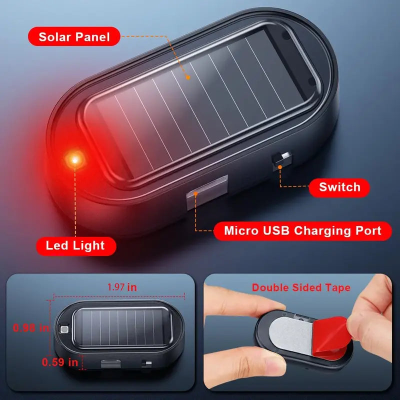 Buy 1 Get 1 Free🚨Solar Car Anti-Theft Light - Light Sensor Auto Flash Fake Warning Light for All Cars🚗