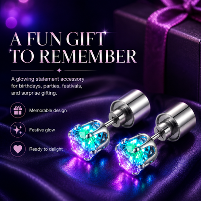 LED Light Up Crystal Stud Earrings – Colorful Glow, Unisex Party Style