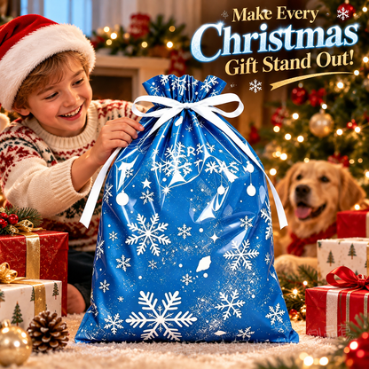 Christmas Holographic Self-Standing Drawstring Gift Bags 🎄🎁