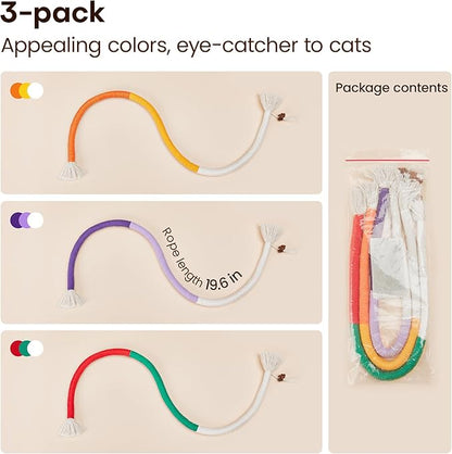 🔥LAST DAY 49% OFF😻3Pcs Catnip Chew Rope Toy – Natural, Safe Tooth Cleaner for Indoor Cats