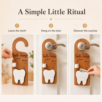 🧚 Wooden Tooth Fairy Door Hanger for Lost Tooth Traditions
