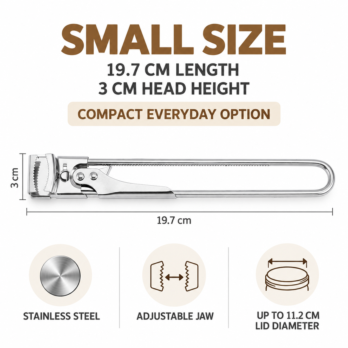🫙 Adjustable Stainless Steel Jar Lid Opener – Long-Handle Easy-Grip Tool for Tight Jar Lids