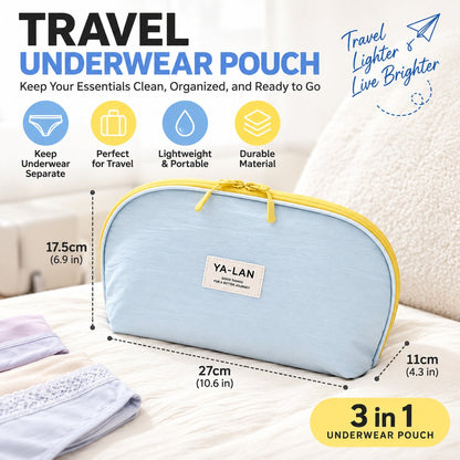 👝 Portable 3-in-1 Travel Underwear and Bra Organizer Bag