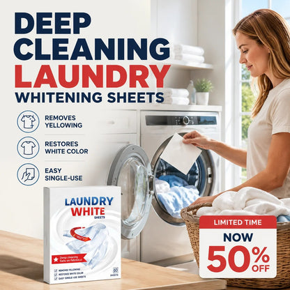 🔥💥 Deep Cleaning Laundry Whitening Sheets ✨🧺 Powerful Stain Remover Brightening Fabric Laundry Cleaning Sheets